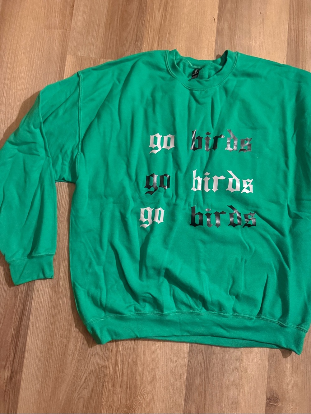 Gildan Green 'go birds' Crewneck Sweatshirt